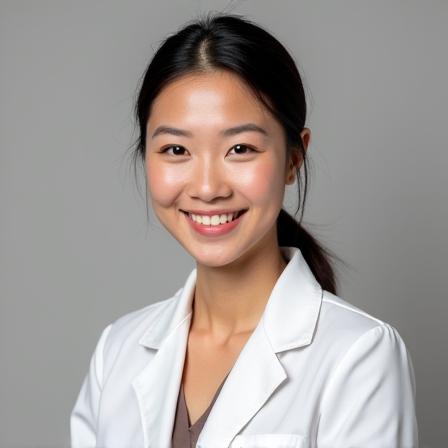 Professional headshot of Dr. Sarah Chen, wearing a suit and smiling warmly.