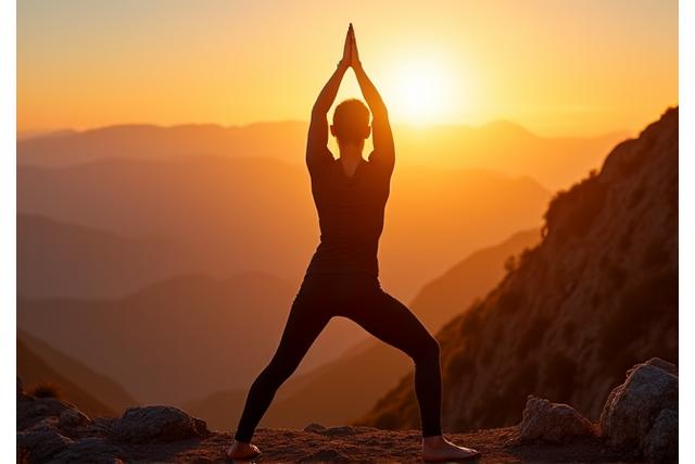 Person stretching outdoors at sunrise, symbolizing exercise and well-being.
