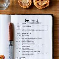Notebook with pen and a detailed health plan, symbolizing personalized strategy.
